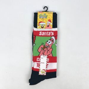 SpongeBob SquarePants Santas Cookie Tester Patrick Christmas Socks Size 6 1/2-12